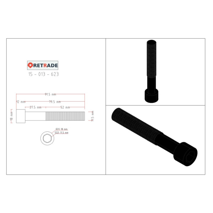 10x Viti a Testa Cilindrica con Esagono Incassato 10.9