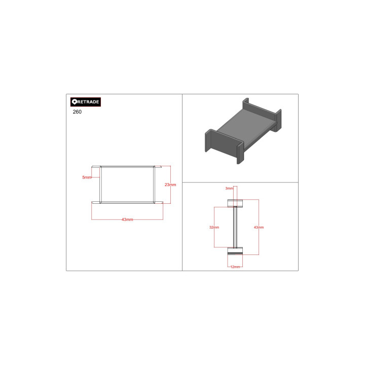 IGUS 260 - 2x Barra Verticale per Barra di Cablatura - CNC 3D