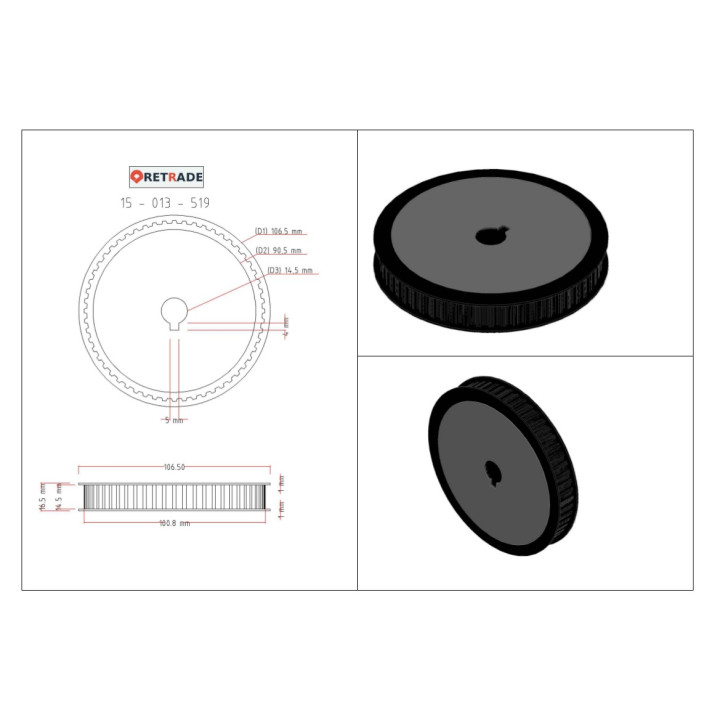CNC 3D - Puleggia per Cinghie Dentata