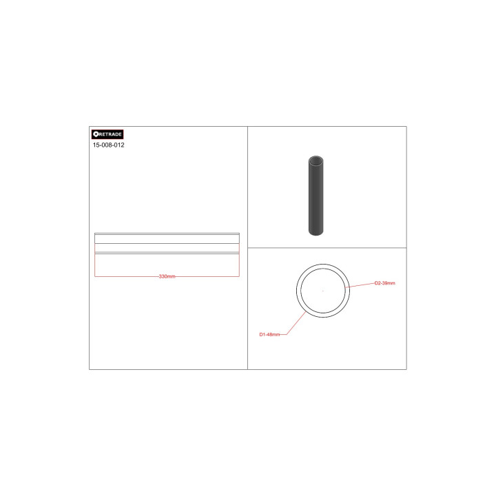 CNC 3D - Tubi in Acciaio xmm - L 330mm