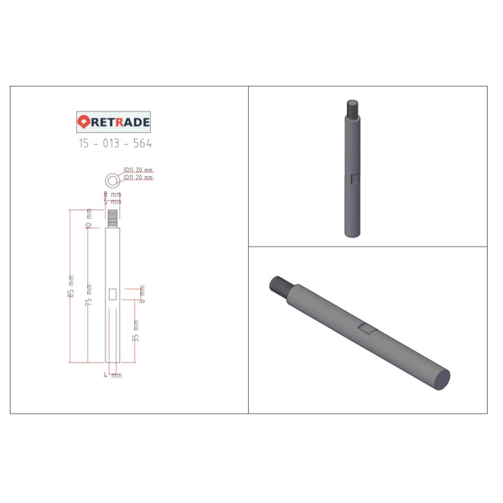 CNC 3D - Albero con Filettati Esternamente
