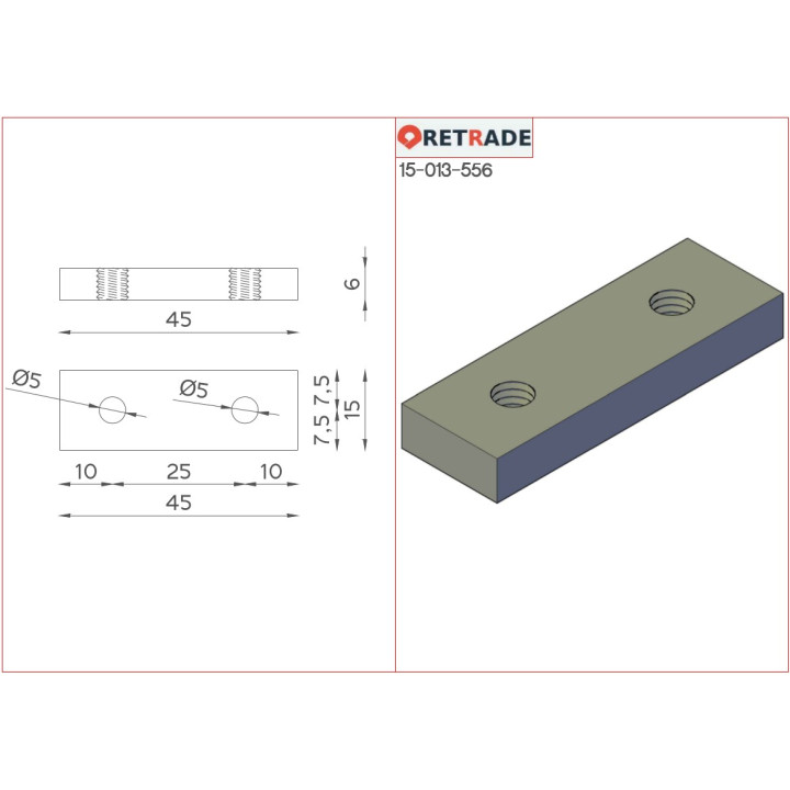 CNC 3D - 10x Staffa di Supporto in Acciaio