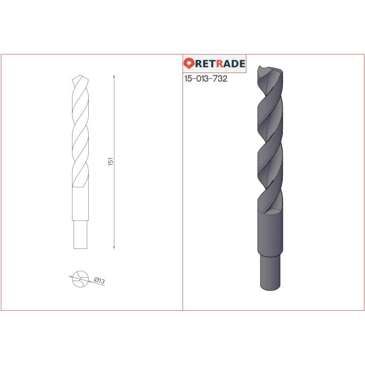 Punte Professionale per Metallo HSS 13mm