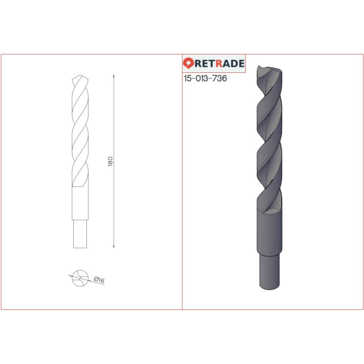 Punte Professionale per Metallo HSS 16mm