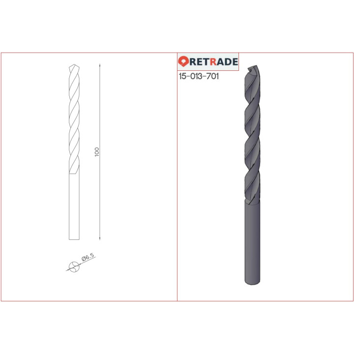 Punte Professionale per Metallo HSS 6.5mm