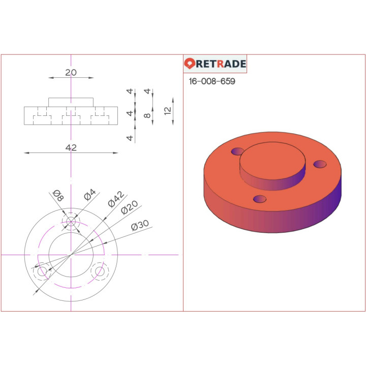 CNC 3D - 5 x Flangia di Chiusura