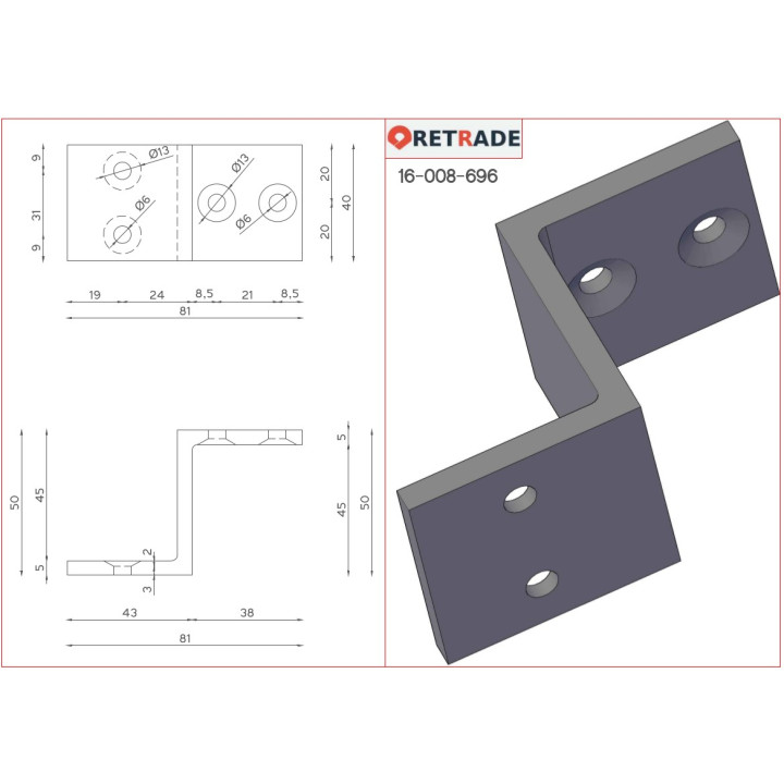 CNC 3D - Supporto in Metallo
