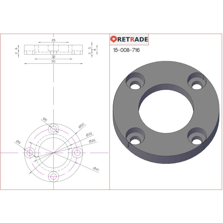 CNC 3D - Supporto per Albero in Acciaio
