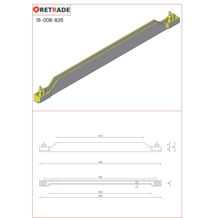 CNC 3D - 8 x Traversa di Guide in Plastica