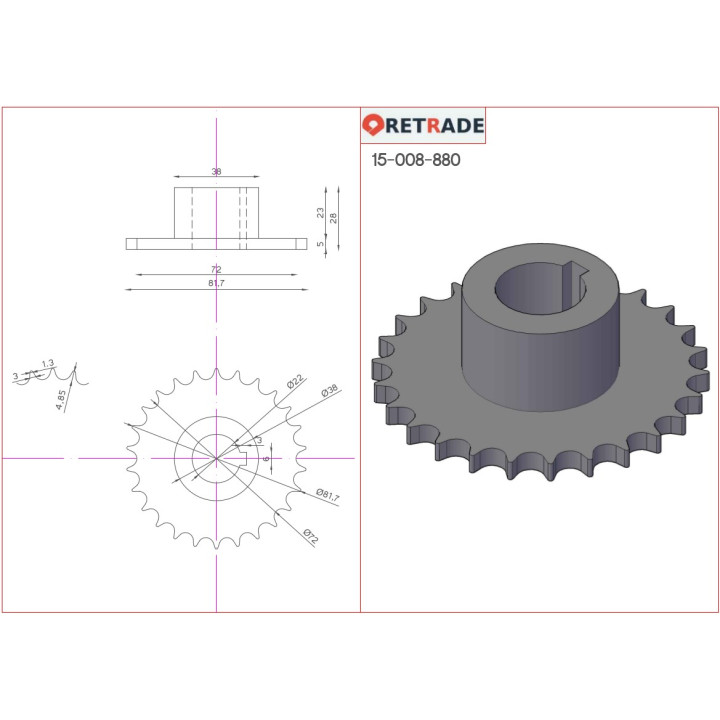 CNC 3D - Ingranaggio/Puleggia per Cinghie Dentata
