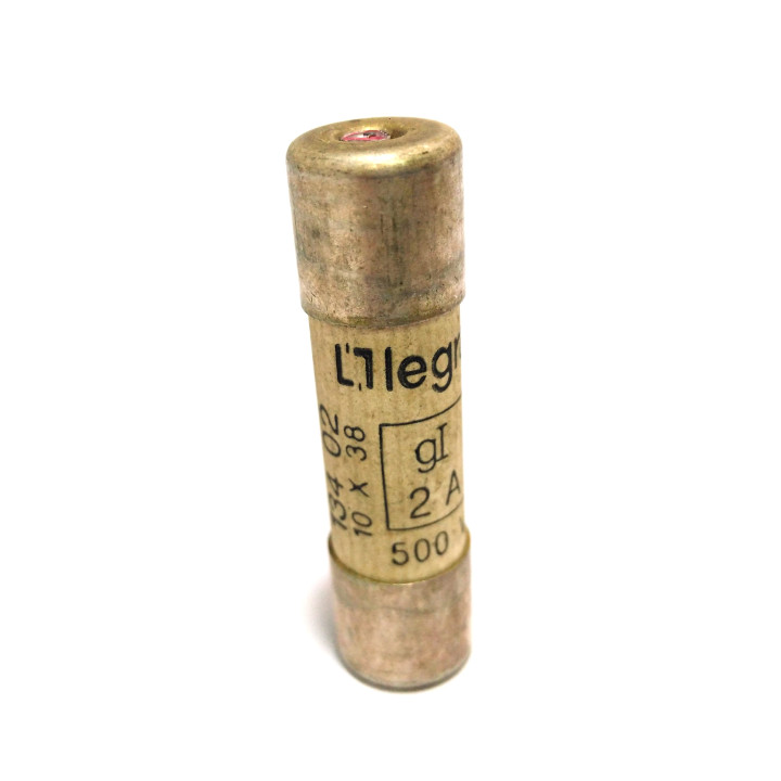 LEGRAND 13402 - Fusibile a Cilindro 2A 500V 10x38mm