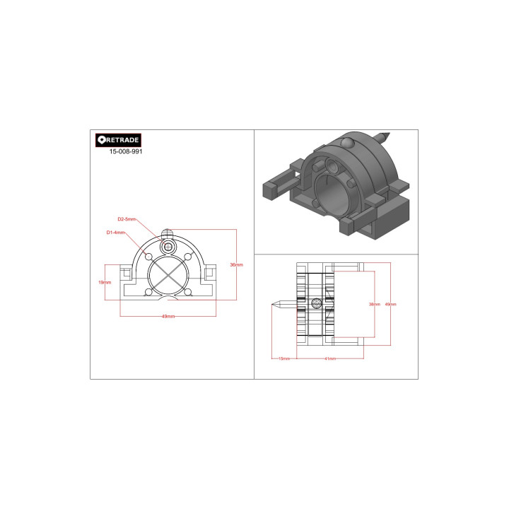 CNC 3D - Supporto per Cuscinetti in Plastica