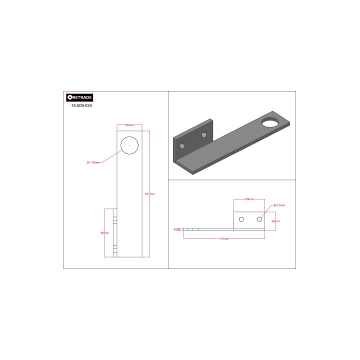 CNC 3D - Staffa di Supporte a L