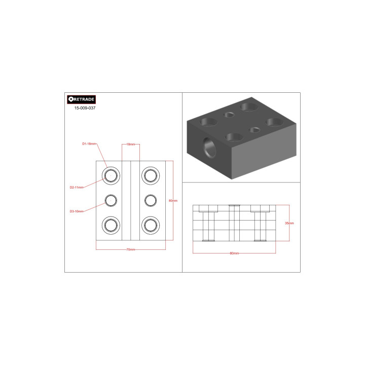 CNC 3D - Supporto per Albero in Acciaio