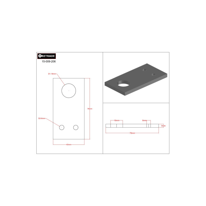CNC 3D - Staffa di Supporte in Alluminio