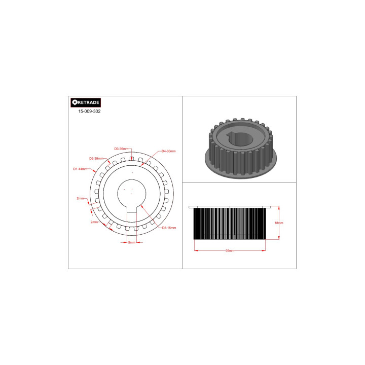 CNC 3D - Puleggia per Cinghia Dentata