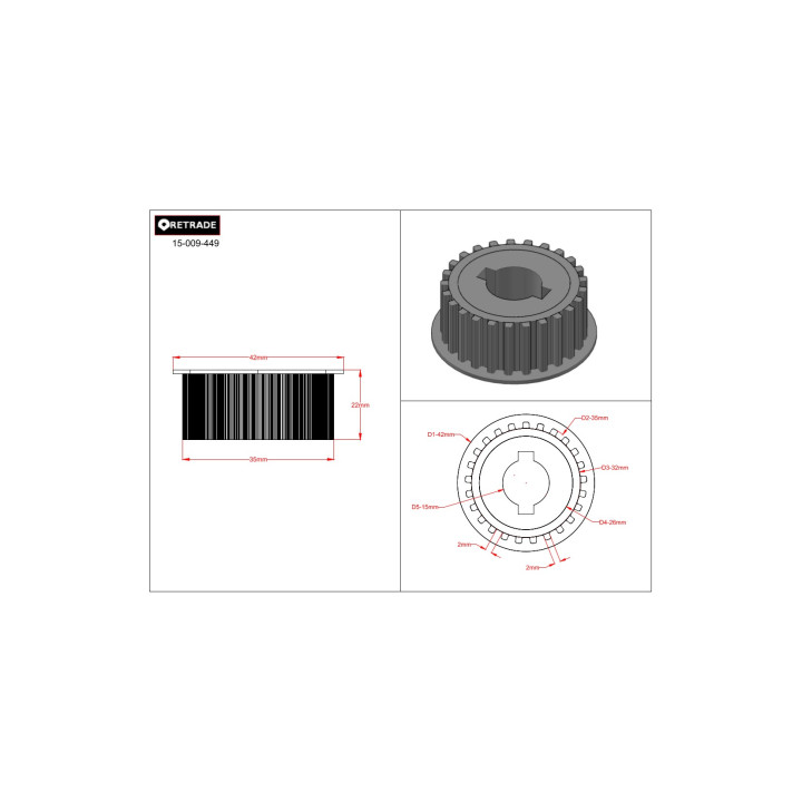 CNC 3D - Puleggia Cinghia Dentata