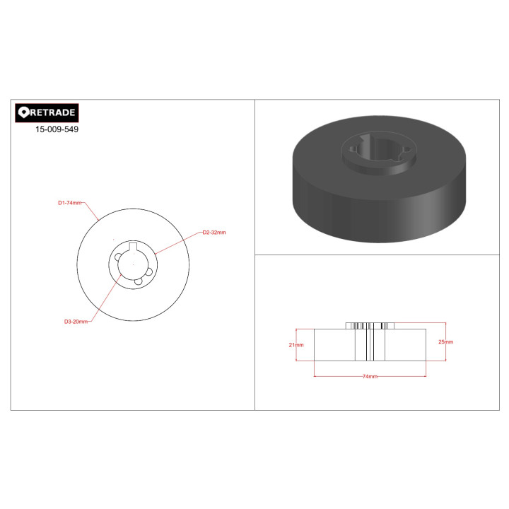 CNC 3D -  Puleggia per Albero Motore