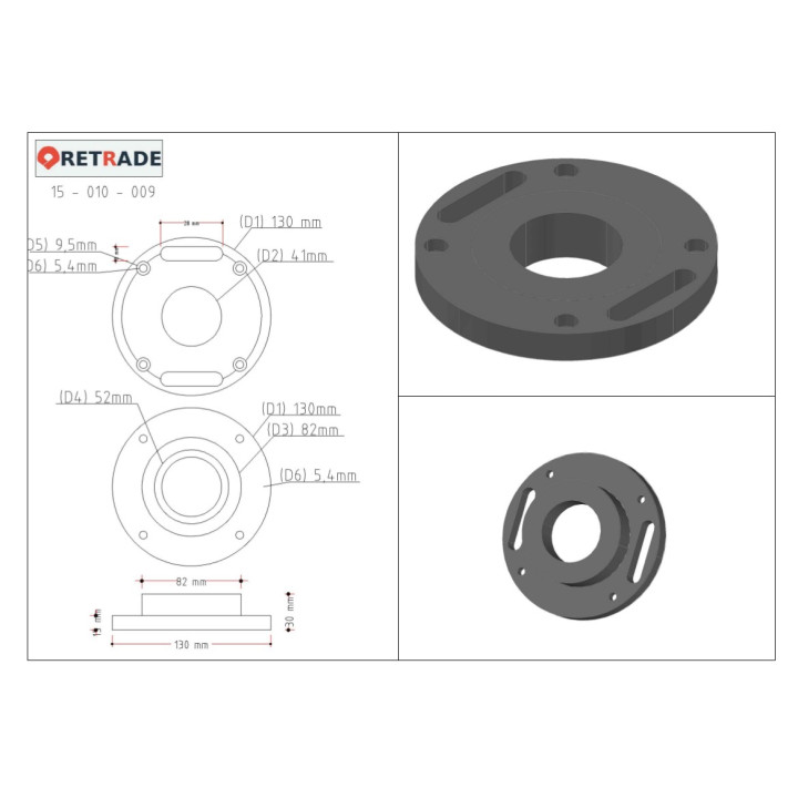 CNC 3D - Flangia in Alluminio