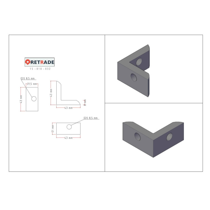 CNC 3D - Staffa di Supporto aL