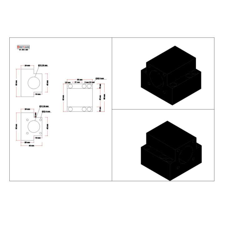 CNC 3D - Blocco di Supporto per Albero