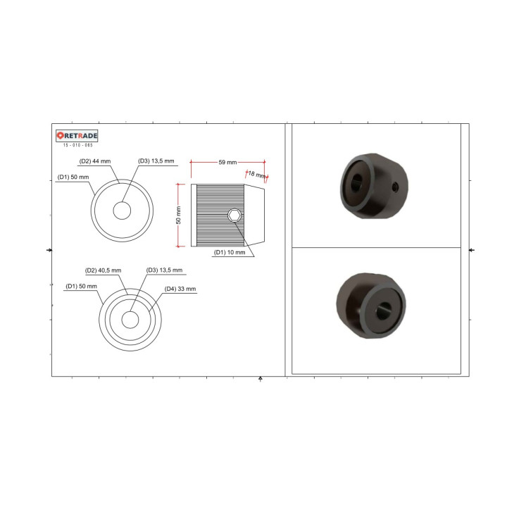 CNC 3D - Dado Zigrinato Sgancio Rapido