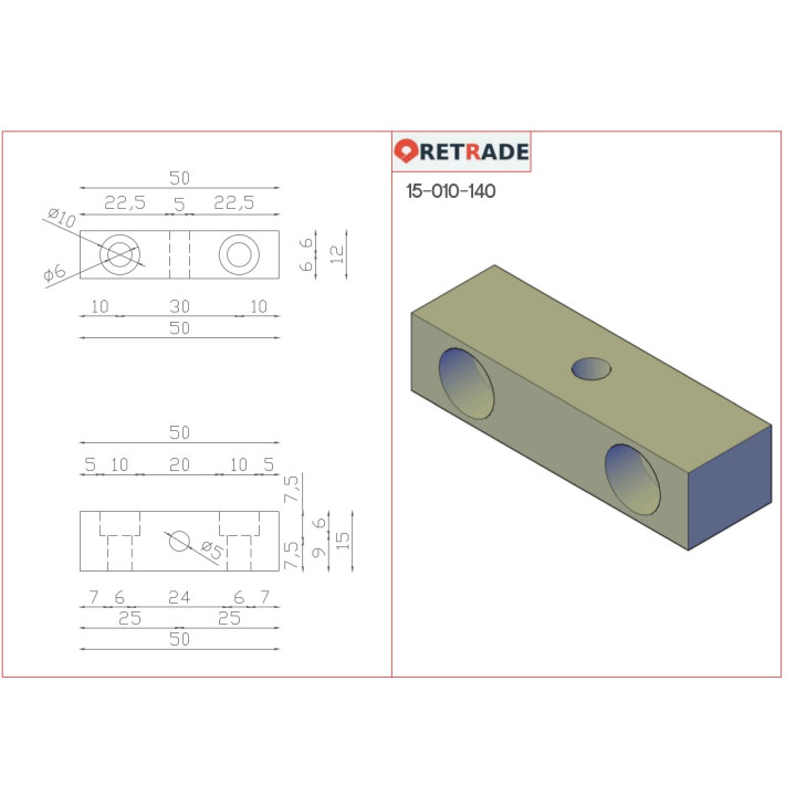 CNC 3D - Blocco di Supporto in Acciaio