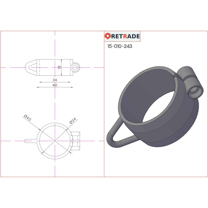 CNC 3D - 4 x Fascetta Stringitubo in Plastica con Vite