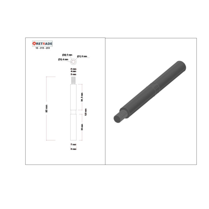 CNC 3D - 3 x Tirante Sterzo in Acciaio Maschio
