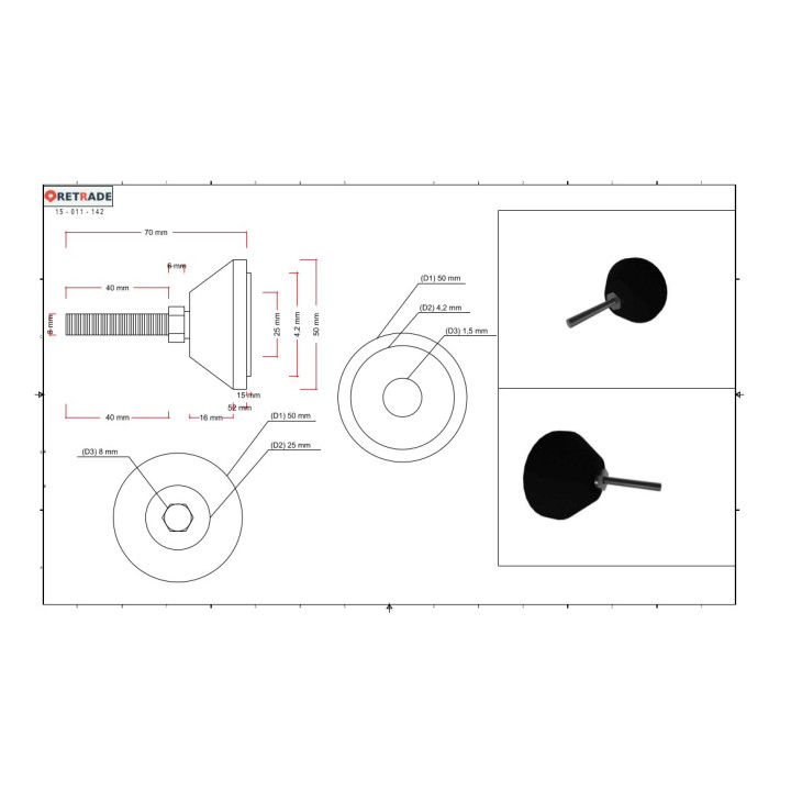 CNC 3D - Piedino di Livellamento con Base in Plastica