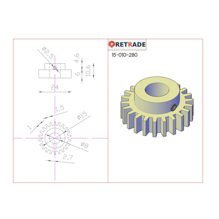 CNC 3D - Ingranaggio/Puleggia per Cinghie Dentata
