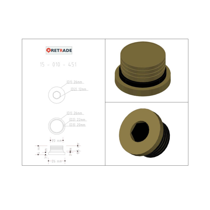 CNC 3D - Tappo in Acciaio