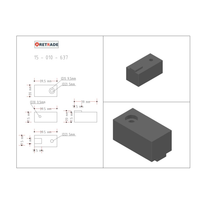 CNC 3D - Blocco di Supporto in Alluminio