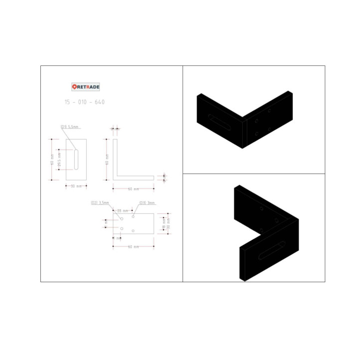 CNC 3D - Staffa di Supporto in Acciaio a L