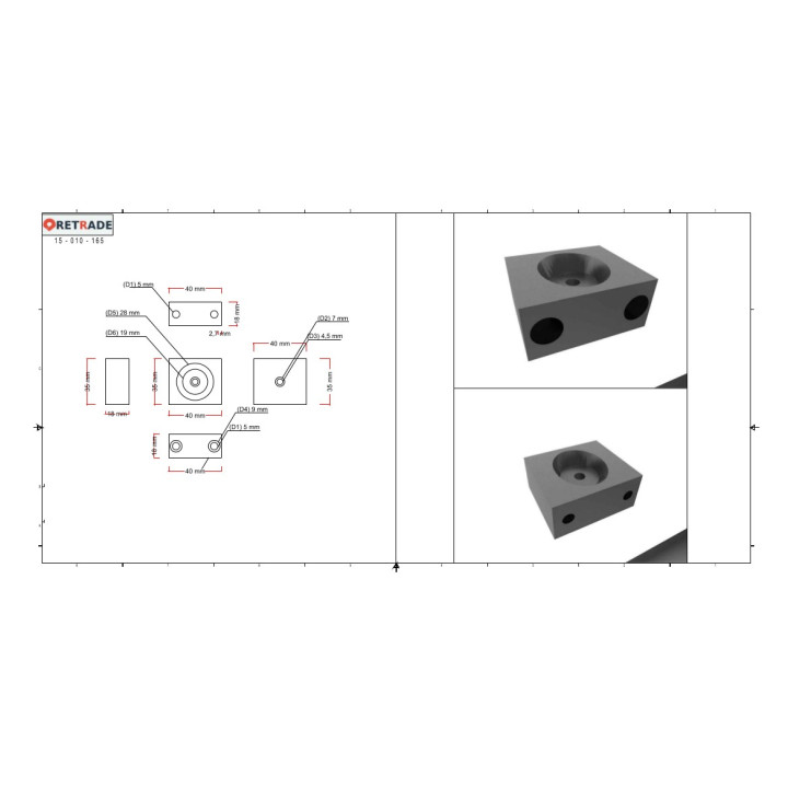 CNC 3D - Blocco di Supporto in Alluminio