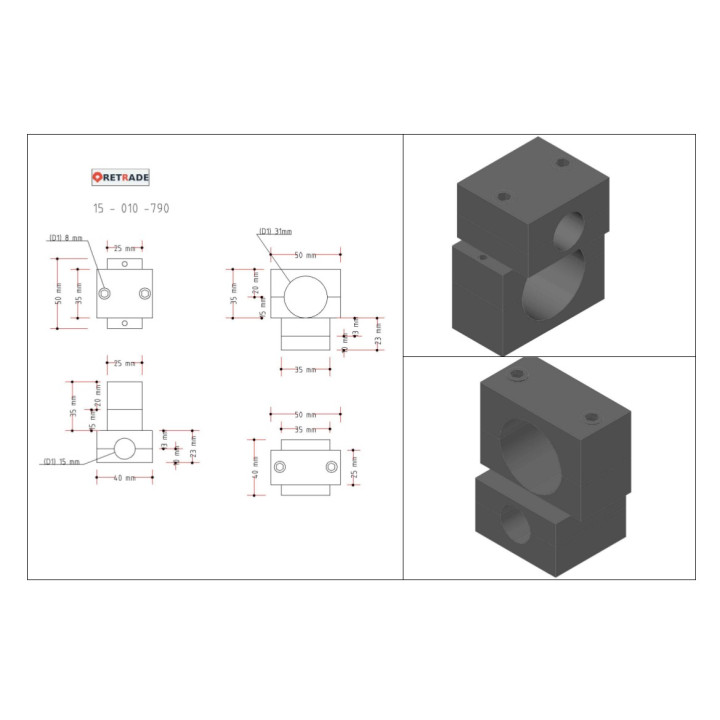 CNC 3D - Blocco di Supporto per Albero