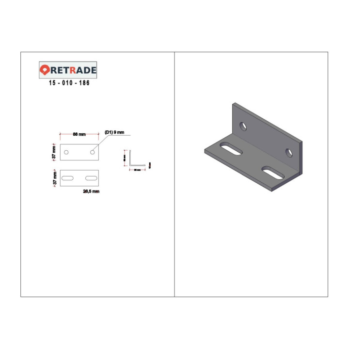 CNC 3D - Staffa di Supporto a L in Acciaio