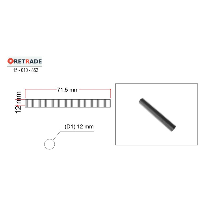 CNC 3D - Asta Filettata Realizzata in Acciaio