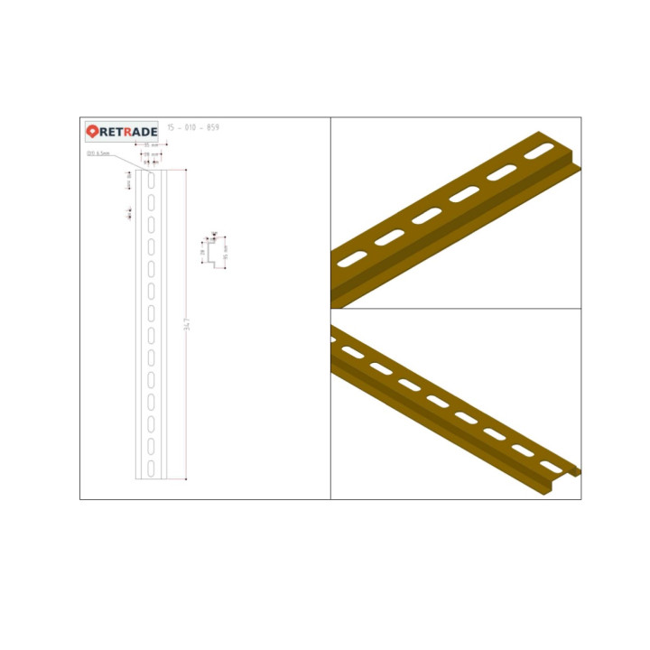 CNC 3D - Barra DIN L.223mm