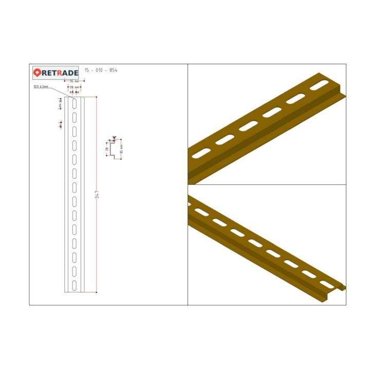 CNC 3D - Barra DIN L.347mm