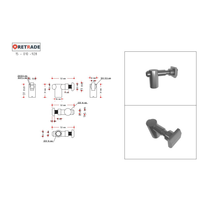 CNC 3D - 3x Giunti per Profilo in Alluminio
