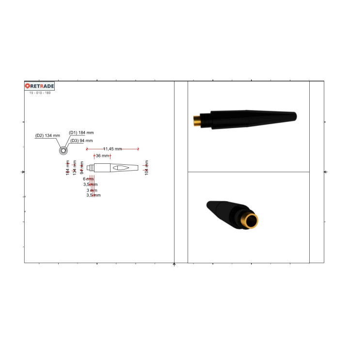 CNC 3D - Long Back Cap for TIG Welding Torch