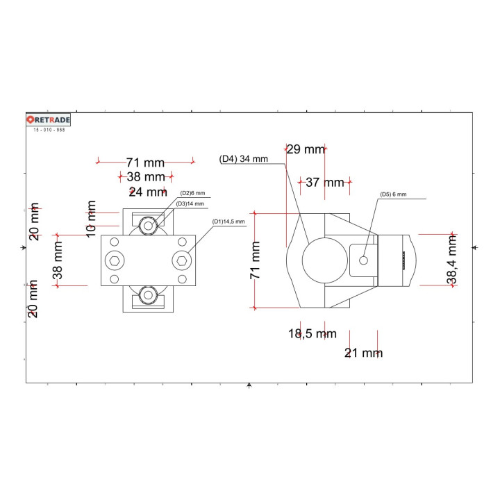 CNC 3D - Blocco di Supporto per Albero in Plastica