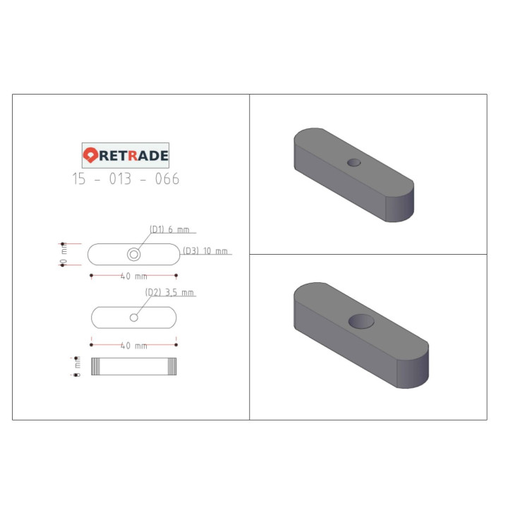 CNC 3D - Chiavette Parallele 40mm