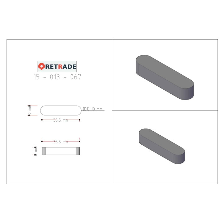 CNC 3D - Chiavette Parallele 36mm