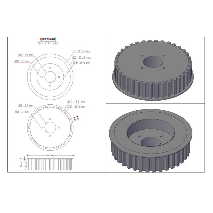 CNC 3D - Puleggia per Cinghie Dentata