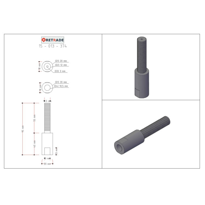 CNC 3D - Distanziali in Acciaio Maschio/Femmina