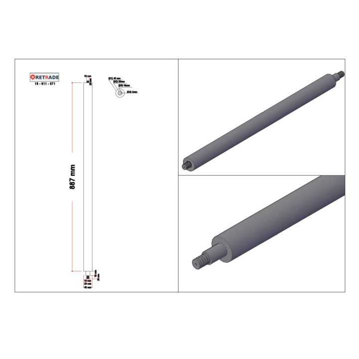 CNC 3D - Albero Rettificato in Acciaio