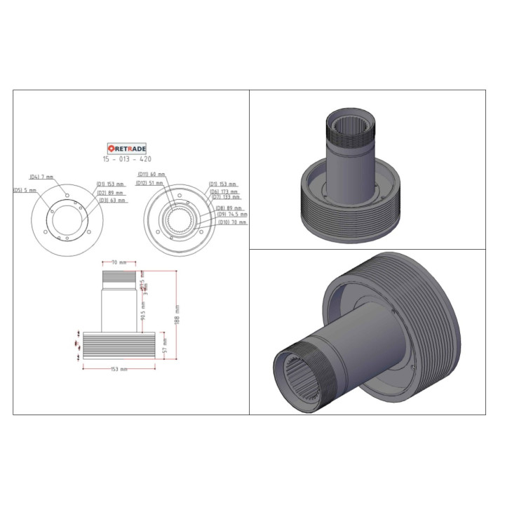 CNC 3D - Puleggia a Gola per Cinghie