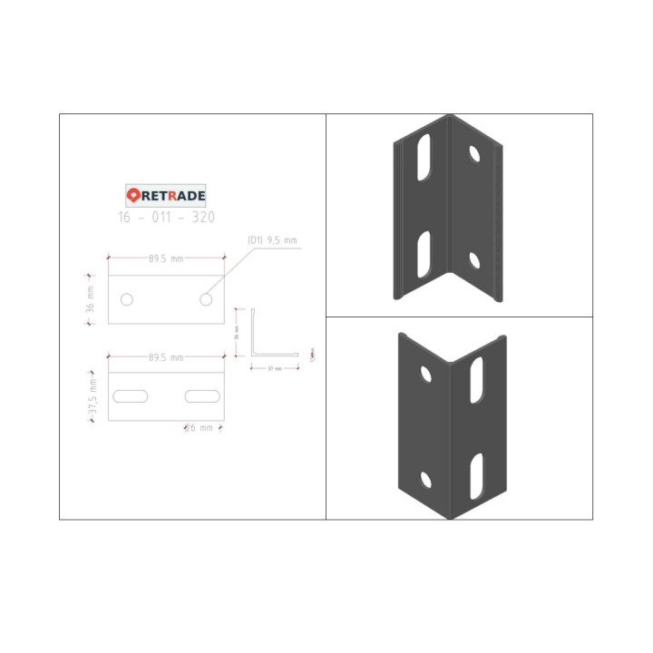 CNC 3D - Staffa di Supporto a L in Acciaio
